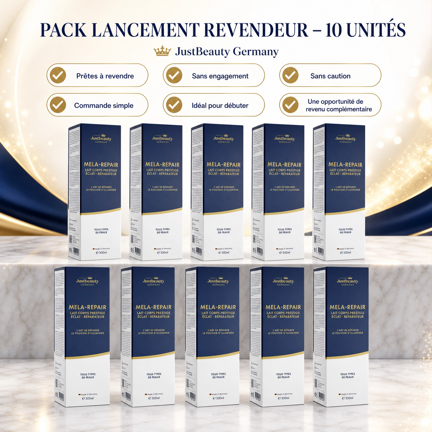 Pack Lancement Revendeur PRESTIGE MELA REPAIR – 10 Laits Corporels