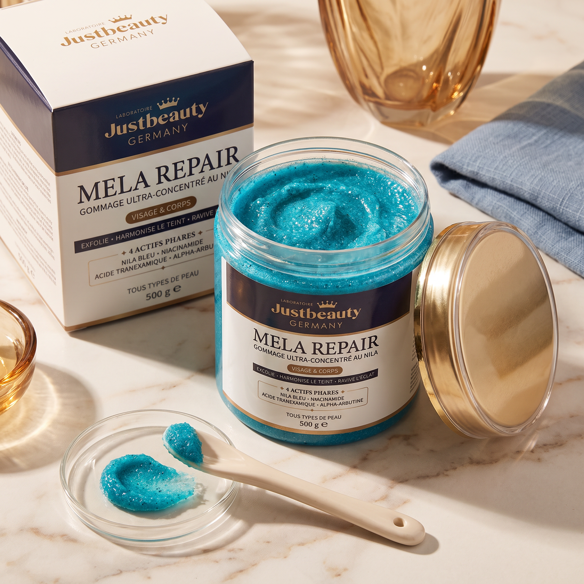 MELA REPAIR – Intensiv korrigierendes Peeling für Gesicht & Körper bei unebenem Teint & Ausstrahlung – 500 g