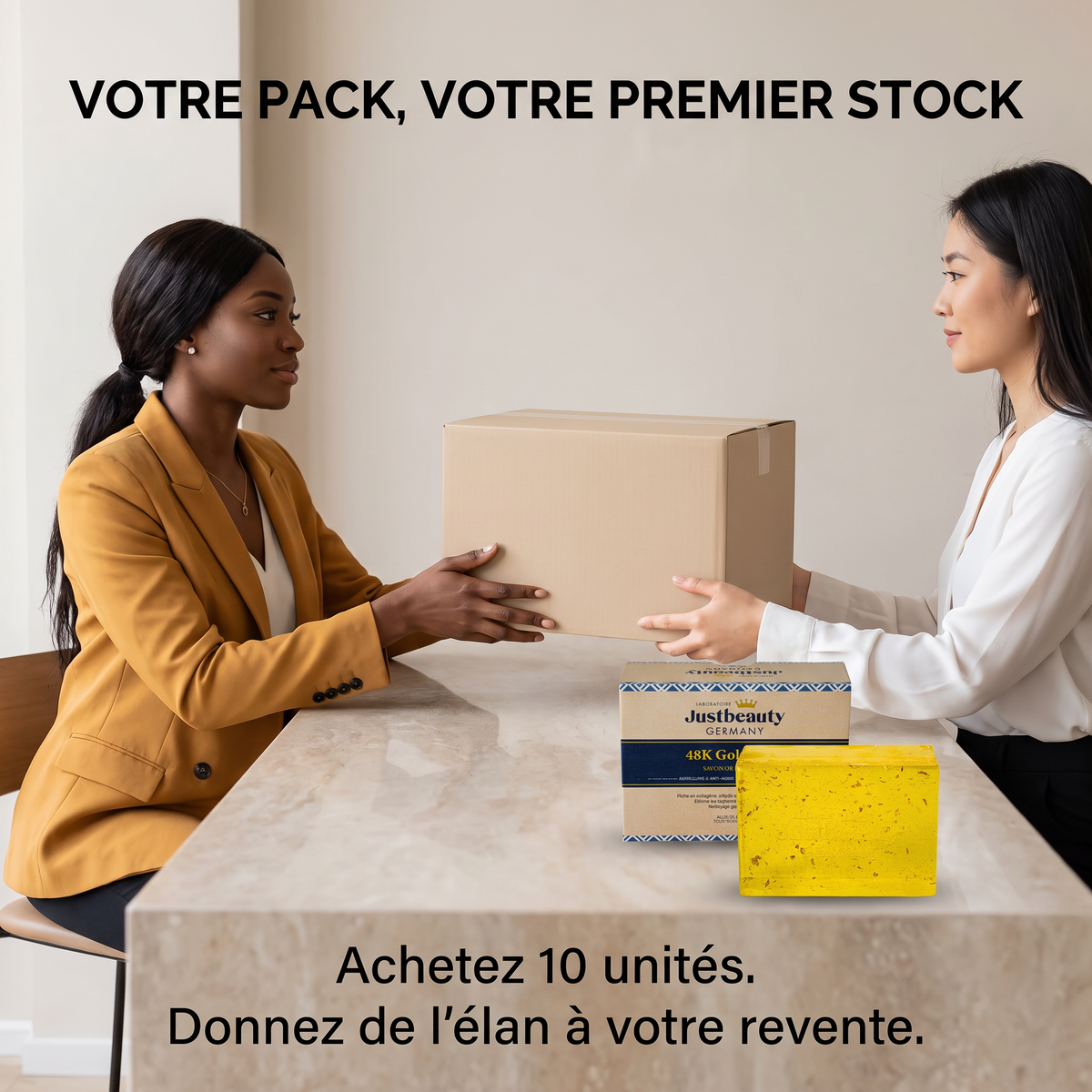 Pack Revendeur – 10 Savons 48K Gold pour Faire Briller Votre Offre Beauté