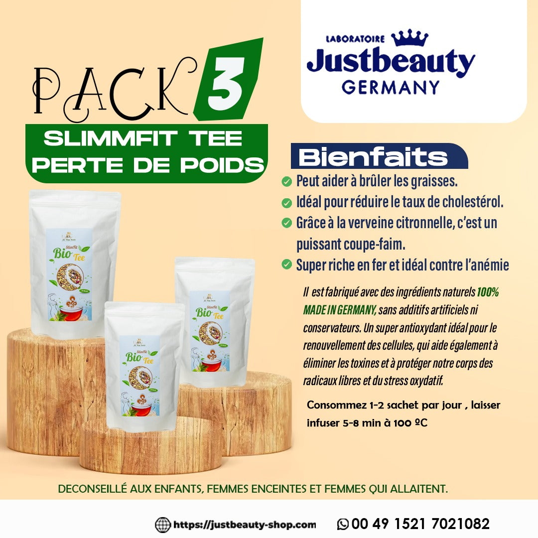 PACK 3 BIO SLIMMFIT TEE MADE IN GERMANY 30 SACHETS*3