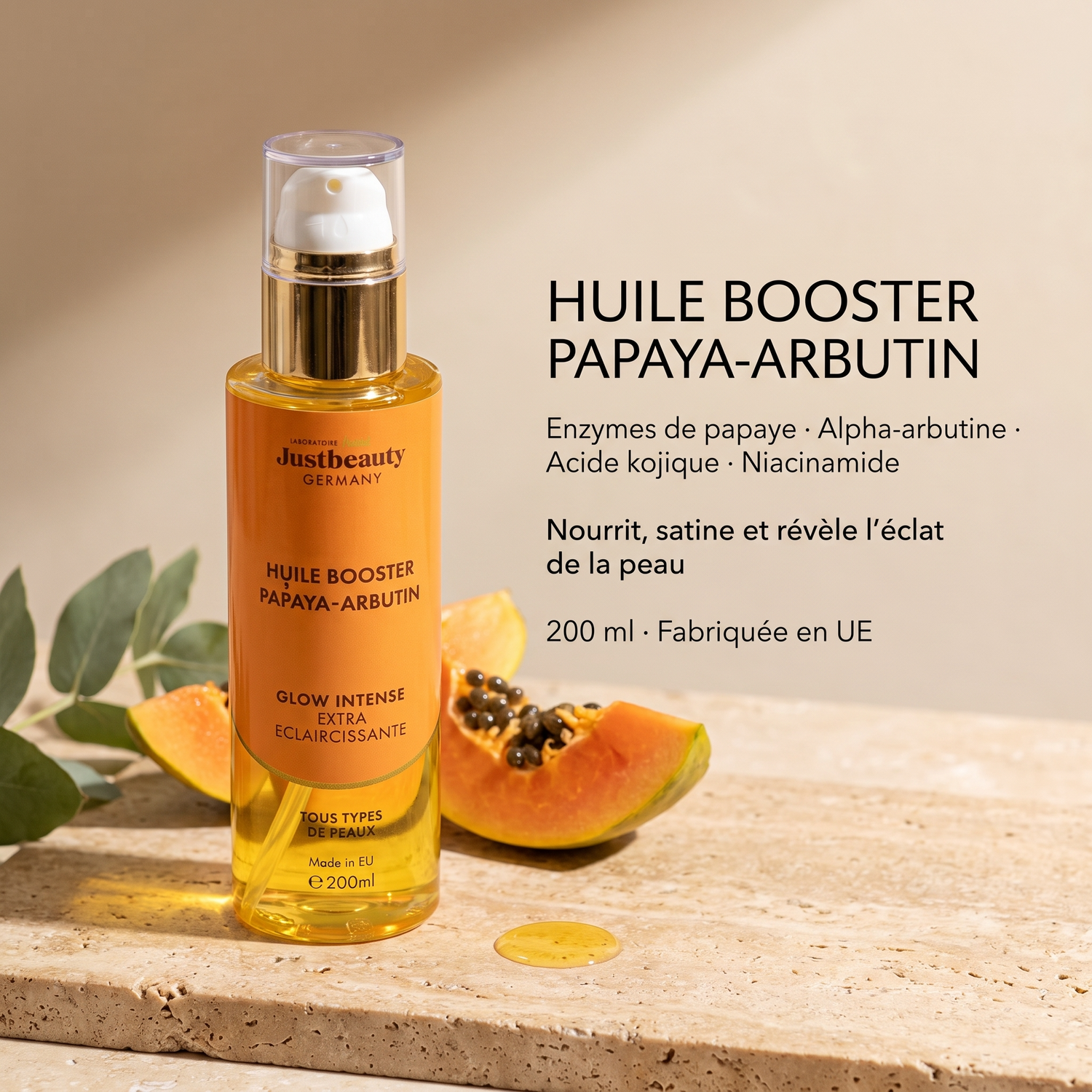 PERLE RARE HUILE DE SOIN ÉCLAIRCISSANTE À LA PAPAYE & À L’ALPHA-ARBUTINE 200 ML