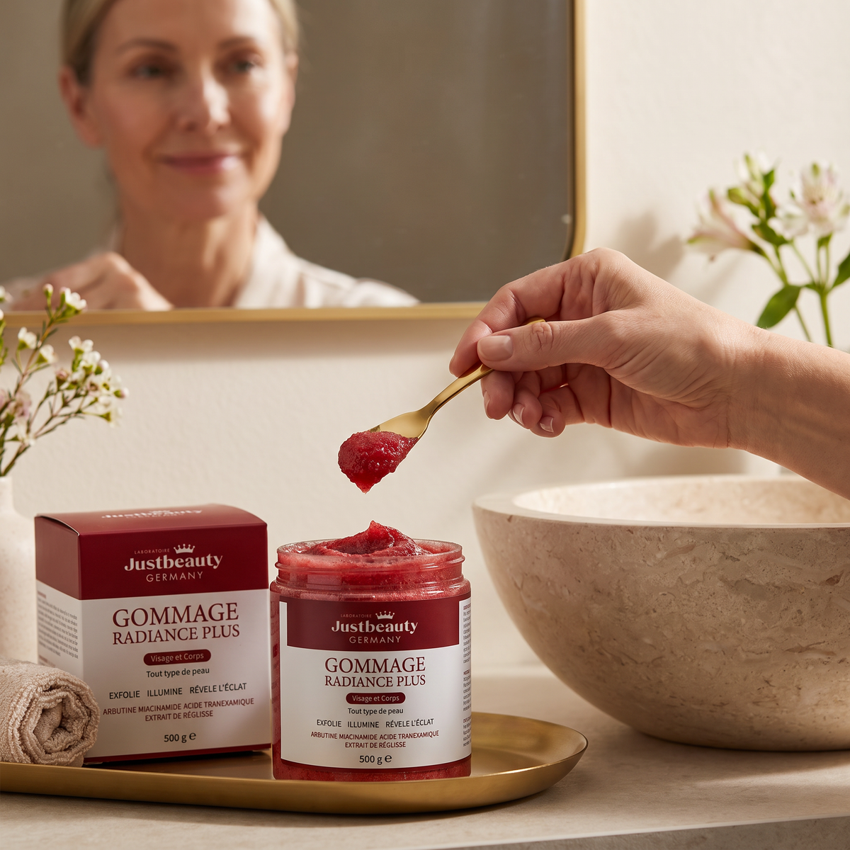 RADIANCE PLUS – Gommage à la Tomate Éclat, Anti-Taches & Peau Lisse – 500 g