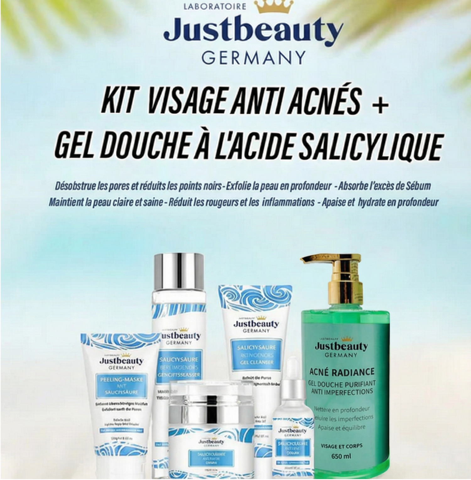 PURE SKIN SOLUTION – Kit Anti-Acné & Anti-Imperfections  6Pcs