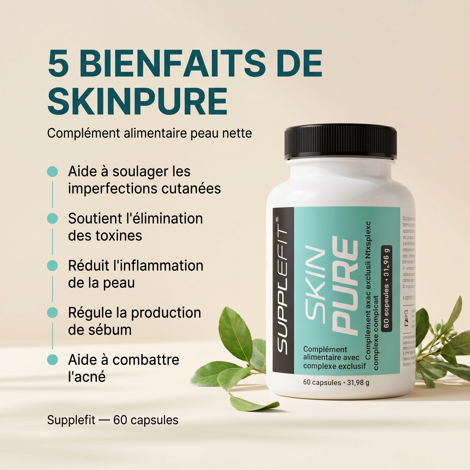 SKIN PURE – Bye Bye Acne, Hello Radiance! 60 Capsules Made in Italy