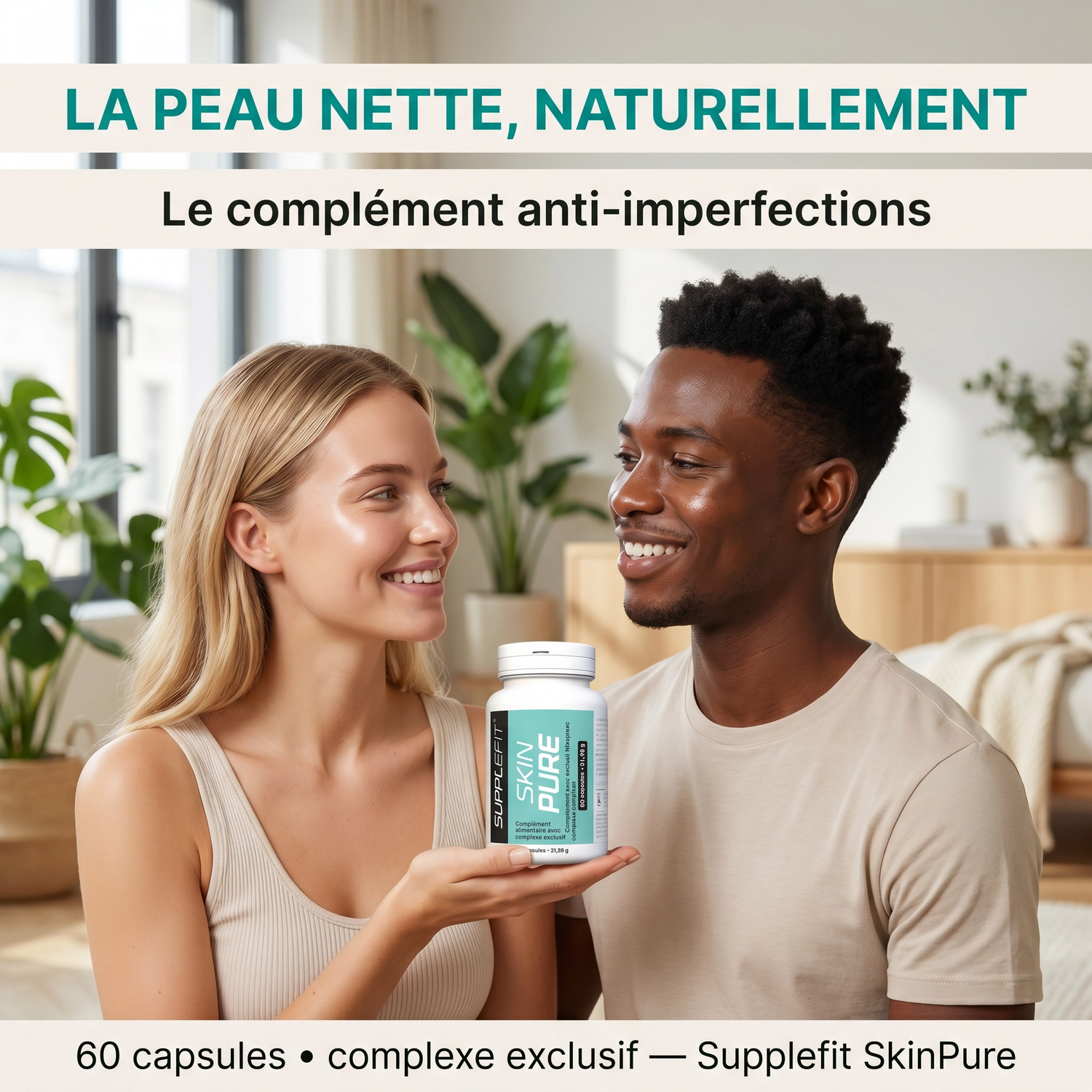 SKIN PURE – Bye Bye Acne, Hello Radiance! 60 Capsules Made in Italy