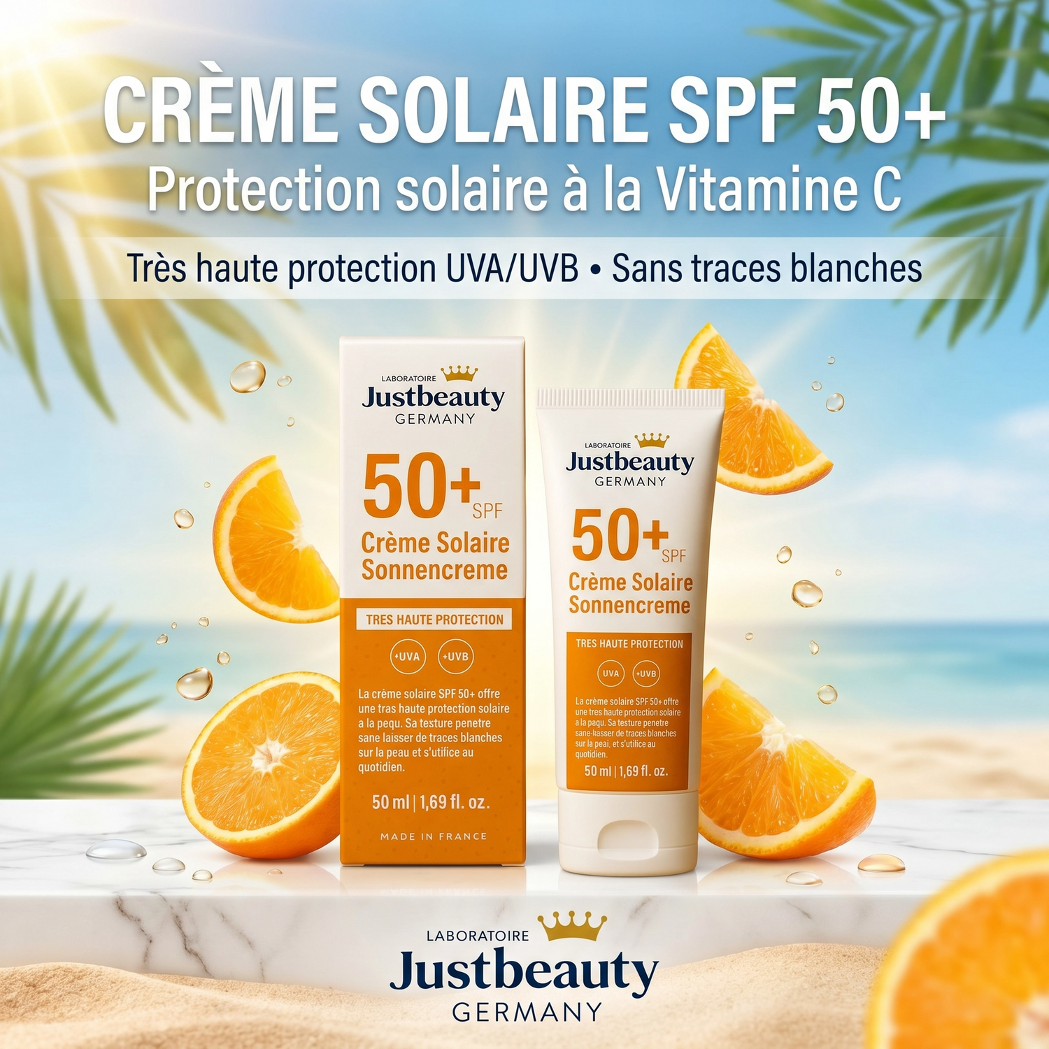 HIGH-PERFORMANCE SUN PROTECTION SPF 50+: MAXIMUM DEFENSE & NATURAL RADIANCE
