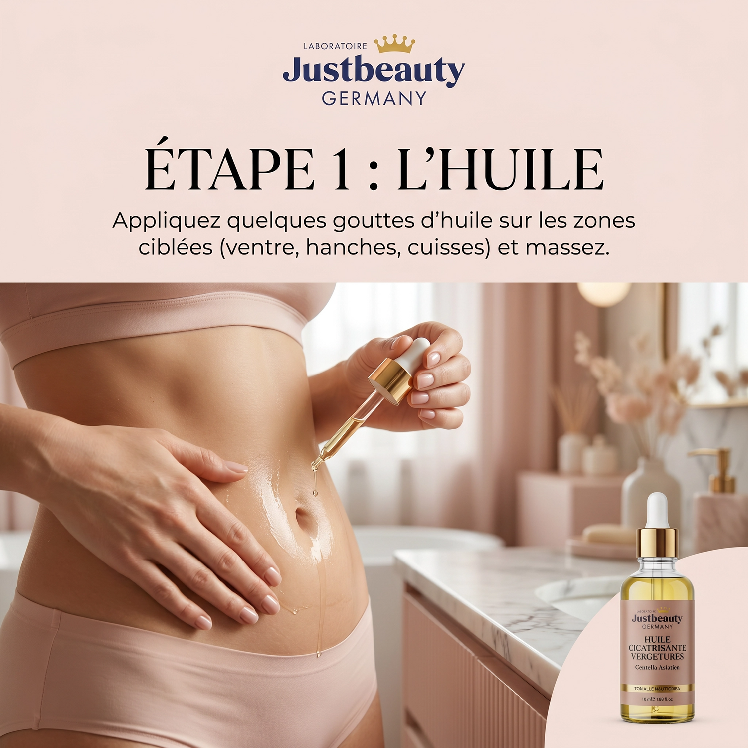Duo Expert Anti-Vergetures – Vergetures visibles, peau relâchée & perte d’élasticité | Crème Réparatrice + Huile Cicatrisante