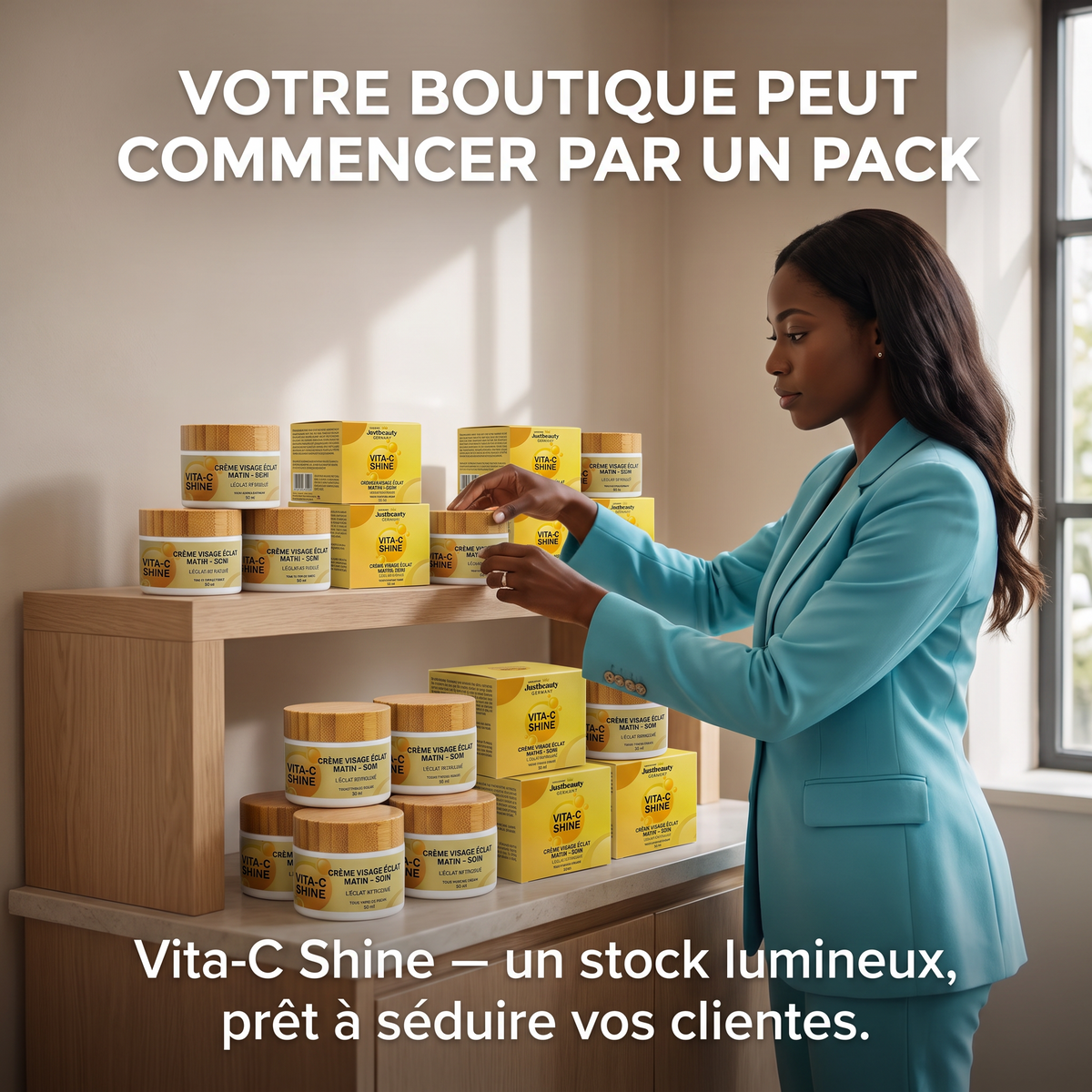 Pack  Revendeur VITA-C SHINE – 10 Crèmes Visage Éclat Matin & Soir de 50 ml