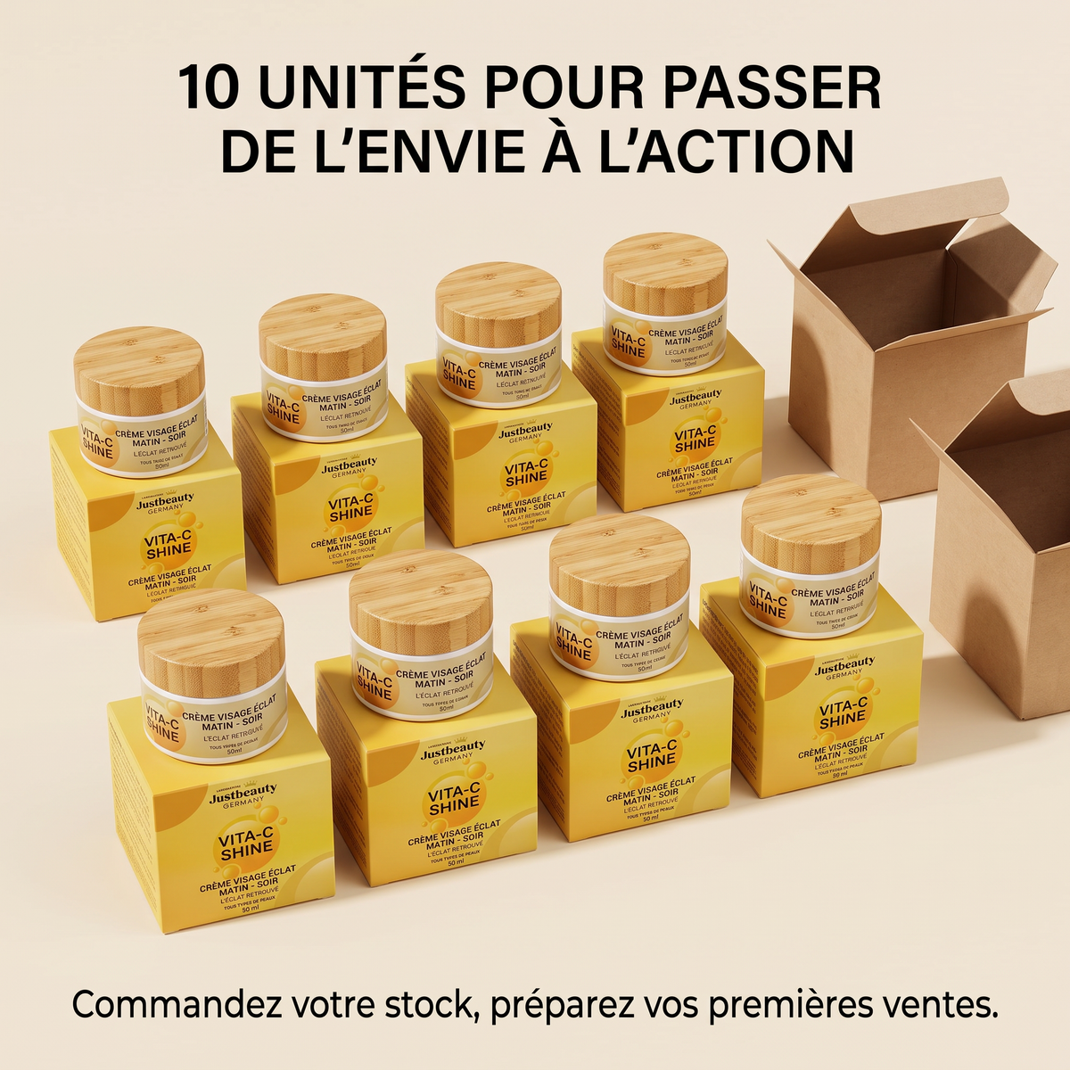 Pack  Revendeur VITA-C SHINE – 10 Crèmes Visage Éclat Matin & Soir de 50 ml