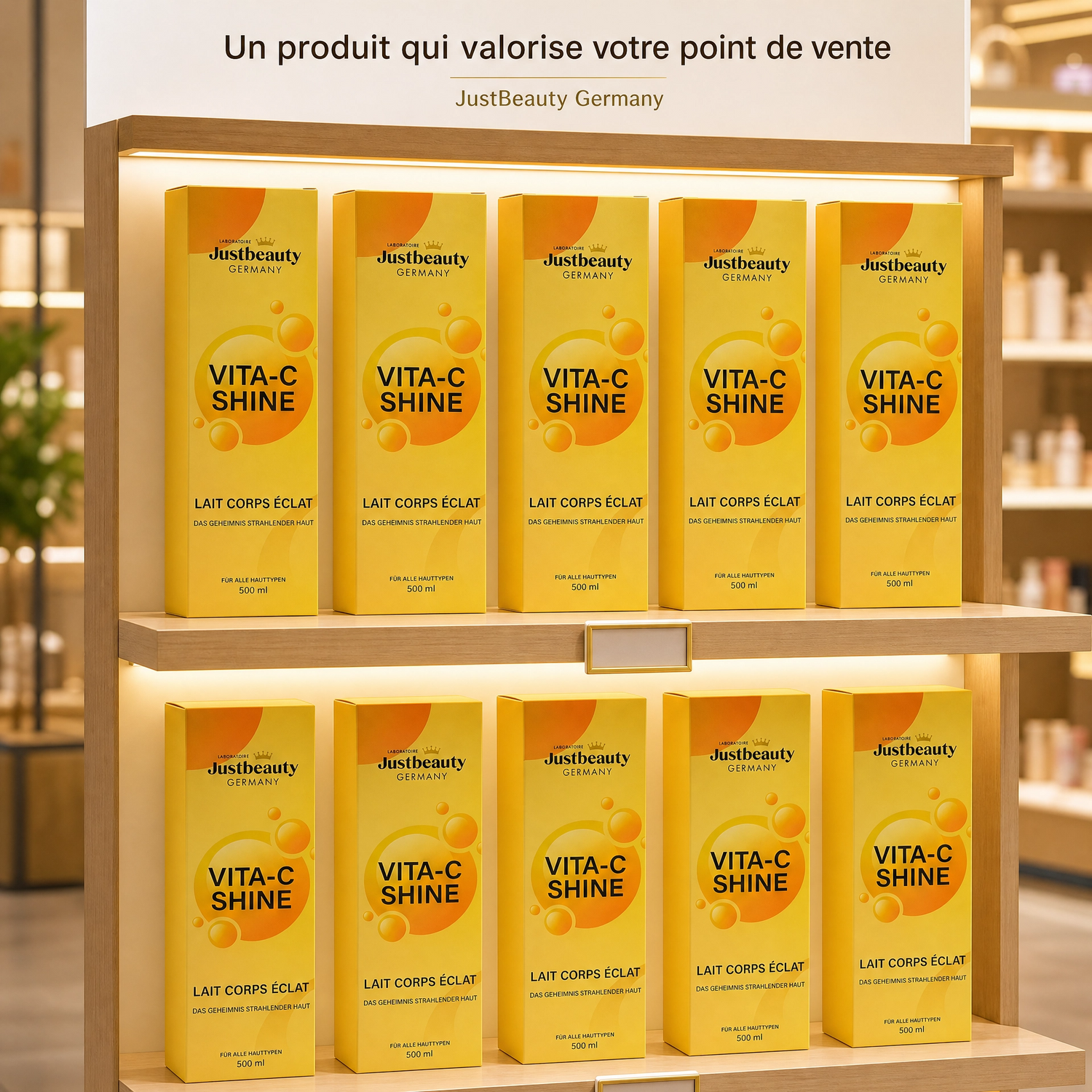 Pack Lancement Revendeur VITA-C SHINE – 10 Laits Corporels de 500 ml